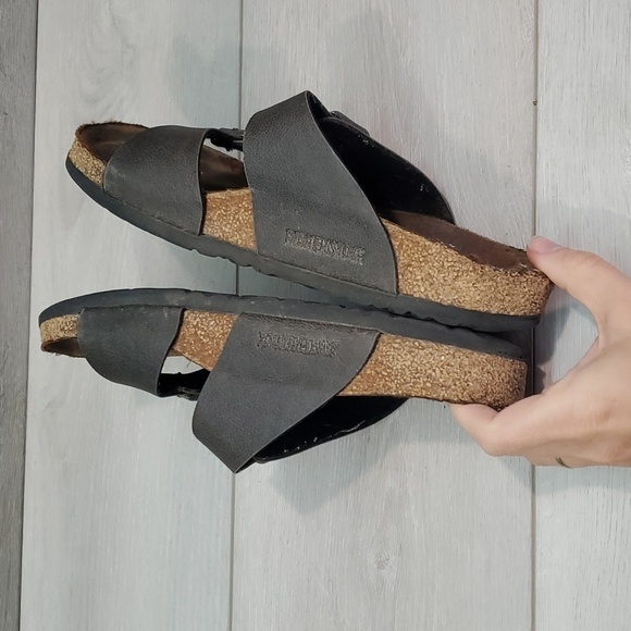 Birkenstock Women Comfort Sandals Slide 2 strap Sandals Flats shoes sz 37/6 - Picture 10 of 12